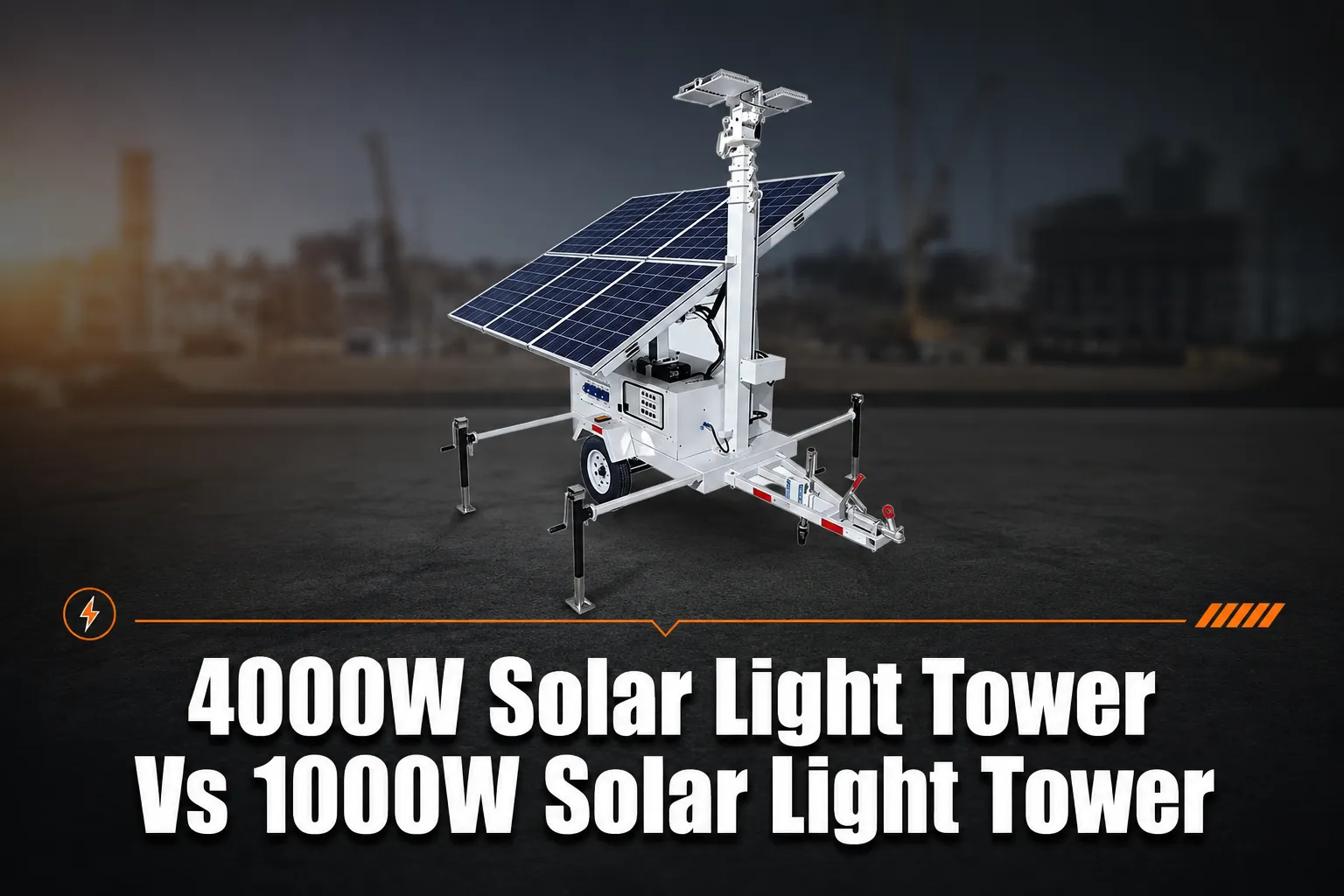 4000W Solar Light Tower Vs 1000W Solar Light Tower