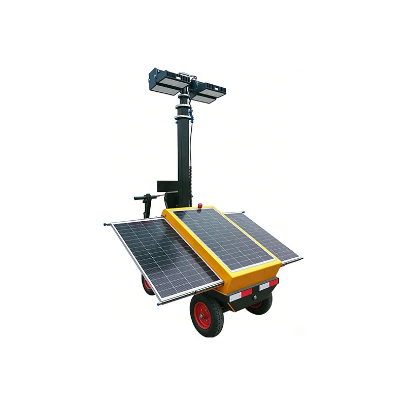 Solar-powered extended-range mobile lifting light tower (electric assist version).2 Solar-powered extended-range mobile lifting light tower (electric assist version)